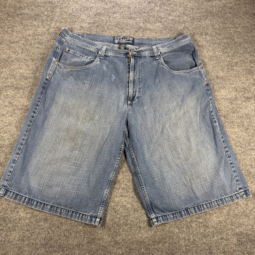 Vintage 90s Enyce Baggy Denim Shorts Cotton Blue Size 46 Streetwear Hiphop